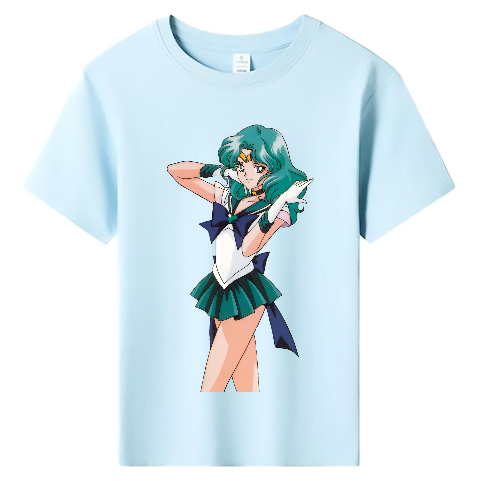 （画像用） 美少女戦士セーラームーン 海王 みちる（かいおう みちる） Sailor Moon Kaiou Michiru 綿100％キッズTシャツ（フロントプリント）